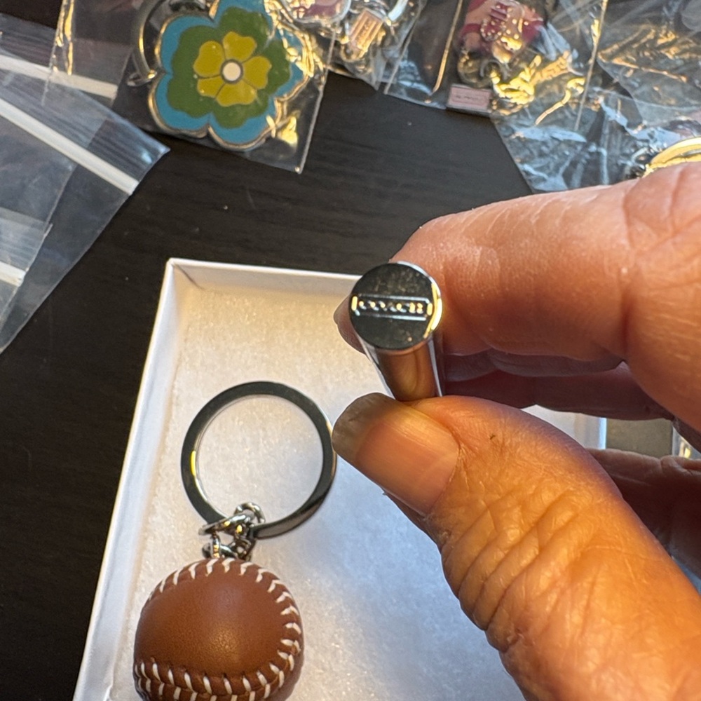 Coach Brown Baseball Keychain and brown mini Pen - Picture 2 of 6